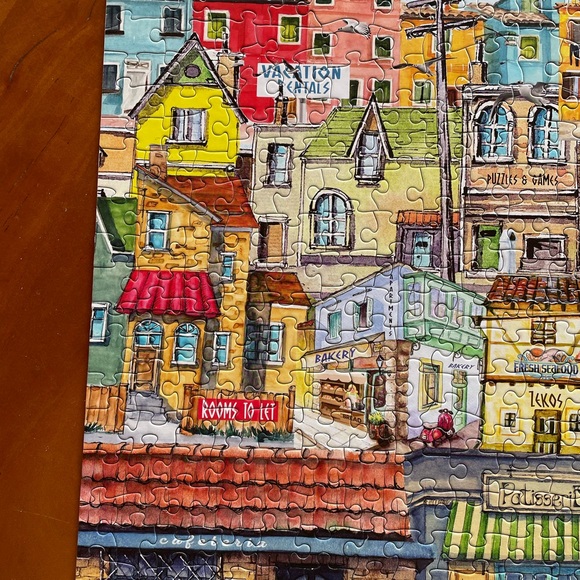 White Mountain Seaside Village Puzzle - Larger Pieces Colorful 500 Pieces - Picture 14 of 15